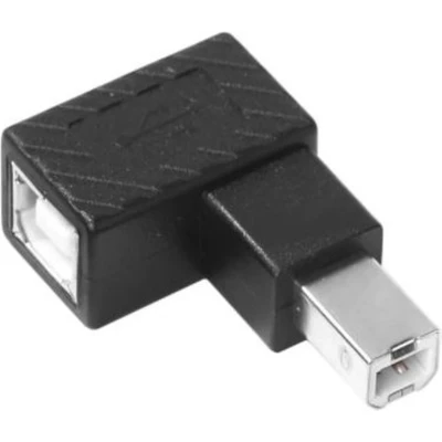 Afbeelding van USB B naar adapter haaks links USB2.0 / zwart