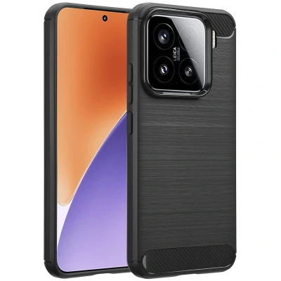 Afbeelding van Xiaomi 15 Hoesje Siliconen en TPU (zacht) imoshion Softcase/Backcover Zwart Telefoonhoesje