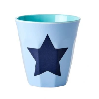 Afbeelding van Rice Mok Melamine Star blauw medium