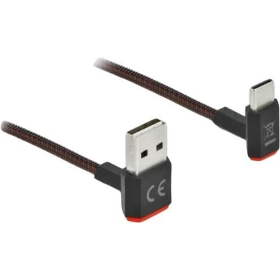 Afbeelding van Delock EASY USB 2.0 Cable Type A male to C™ angled up / down 1.5 m black