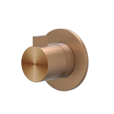 Afbeelding van IVY Tribe afbouwdeel inbouw stopkraan symmetry RVS 316 Geborsteld Mat Koper PVD