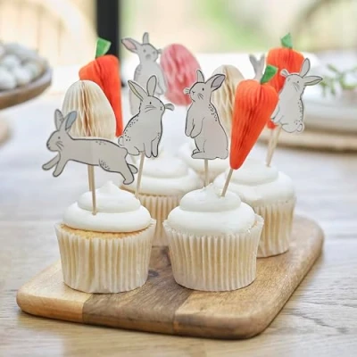 Afbeelding van Ginger Ray Paas cupcake toppers 12 stuks 3 designs