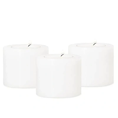 Afbeelding van EDZARD Set van 3 theelichthouders permanente kaars Cornelius (hoogte 5 cm, Ø 6 cm), hittebestendig tot 90 , robuuste, duurzame kunststof