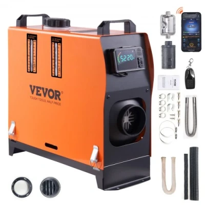 Afbeelding van VEVOR Diesel Standkachel 8KW 12V Bluetooth bediening Luchtverwarmer met een Intelligente LCD monitor en Afstandsbediening Brandstoftank van 5 L Autoverwarming Auto Heater Voor auto&#039;s, vrachtwagens, graafmachines, gereedschapskamers binnenshuis