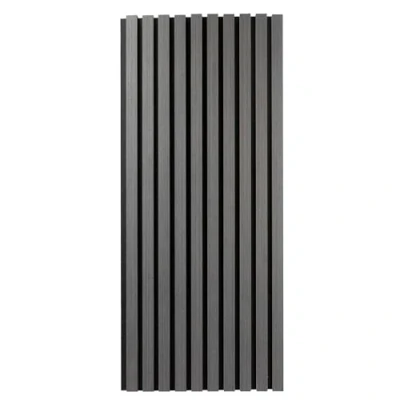 Afbeelding van Proviston Akoestische 3D wandpanelen, 4 stuks, gefineerd mdf houten lamellen in de kleur donker eiken, vilten ondergrond als dragermateriaal, 1200 x 600 21 mm