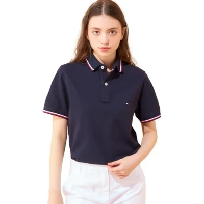 Afbeelding van Tommy Hilfiger heren Core slim fit polo van biologisch katoen met getipte boorden in de kleur Donkerblauw, maat: XS
