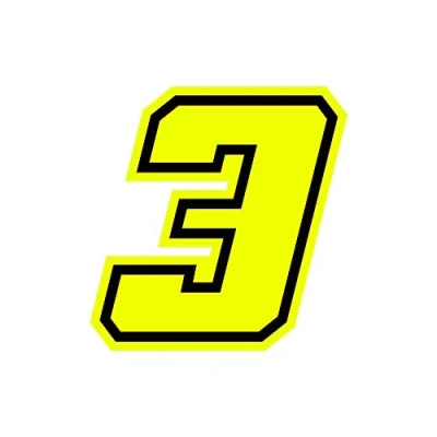 Afbeelding van 4R Quattroerre.it 13383 Racing Nummer 3 Moto GP, Neon Geel, 10 x cm