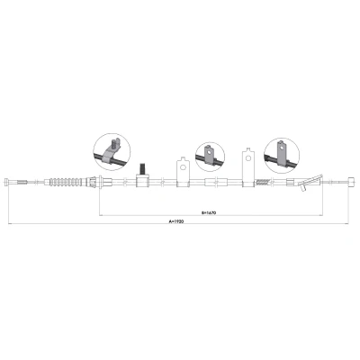 Afbeelding van METZGER 1.MA004 Handremkabel Links achter 1920/1670mm Schijfremmen MAZDA: CX 5 I (KE, GH) 2.0, 2.0 AWD, 2.2 D, D 2.5