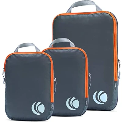 Afbeelding van Compressieverpakkingskubussenset, ultralichte uitbreidbare reispakketorganizer voor handbagage (grijs, 3 stuks)