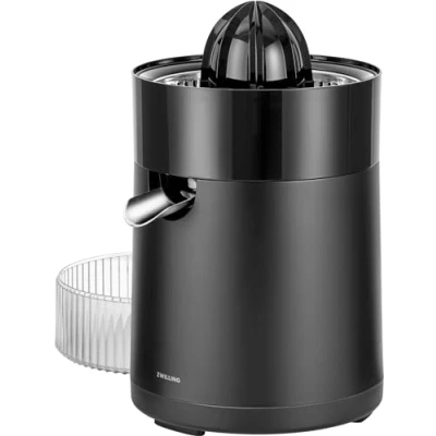 Afbeelding van ZWILLING Enfinigy Elektrische citruspers met hoge sap, 2 perskegels, verstelbare pulpzeef, 85 watt, zwart
