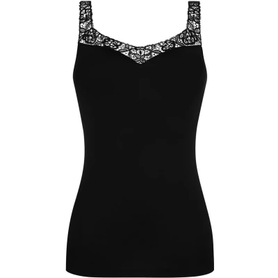 Afbeelding van Mey dames Emotion Elegance singlet met details van kant in de kleur Zwart, maat: 42
