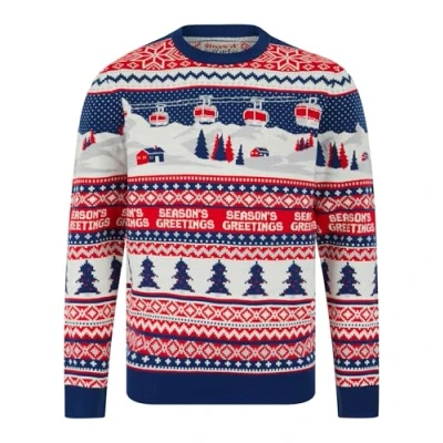 Afbeelding van Tokyo Laundry Merry Christmas Nordic Fair Isle Style gebreide kersttrui voor heren, Kabelbaan Sapphire, M