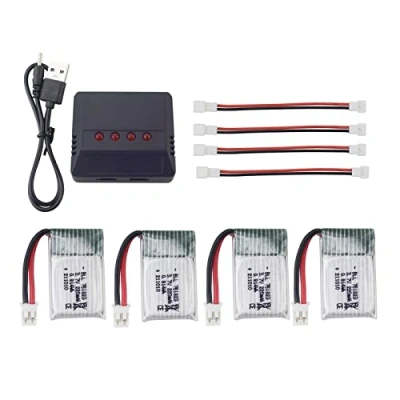 Afbeelding van ZYGY 4 stuks 3,7V 220mAh LiPo accu &amp; in 1 evenwichtslader voor E010 E011 E011C E013 GoolRC T36 NINHUI NH010 F36 H36 HS210 SANROCK GD65A ATOYX AT 666 Quad. Rotor Drom hne