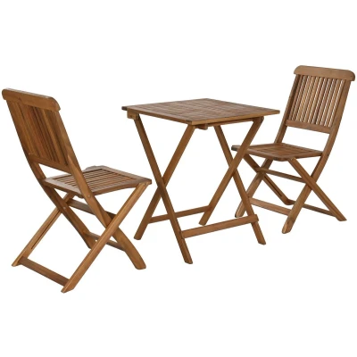 Afbeelding van Tafel met twee stoelen Home ESPRIT Bruin 60 x 74 cm