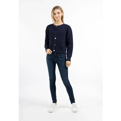Afbeelding van Cardigan met knopen DREIMASTER XL/XXL / Marine 55% viscose 28% nylon 17% polyester