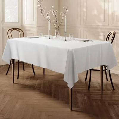 Afbeelding van Kwaliteitstafelkleed, textiel, rechthoekig, 140 x 240 cm, kleur naar keuze, wit