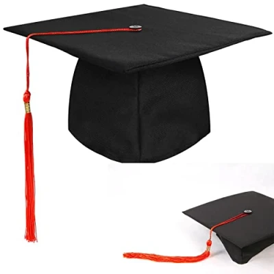 Afbeelding van BOOSHMall Bachelor hoed, afstudeerhoed, afgestudeerde, bachelor, afstudeerhoed voor afstudeerfeesten, eindexamen, universiteit, rood