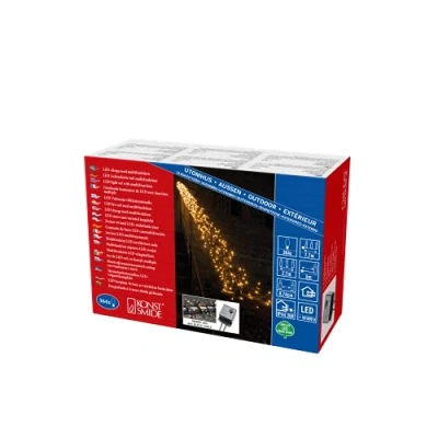 Afbeelding van Konstsmide Micro LED cluster lichtketting met 8 functies, besturingseenheid en geheugenfunctie, 364 amberkleurige diodes, 36V externe transformator, zwarte kabel 3860 800