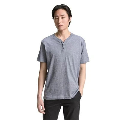 Afbeelding van TOM Tailor Henley Tshirt basic, Heren, Maat: Small, Navy white fine stripe
