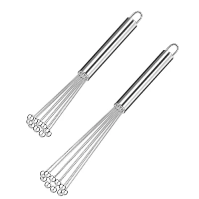 Afbeelding van set van 2 roestvrijstalen kogels voor de keuken, garde, kleine bal, stuks, draadei, roeren (2 stuks)
