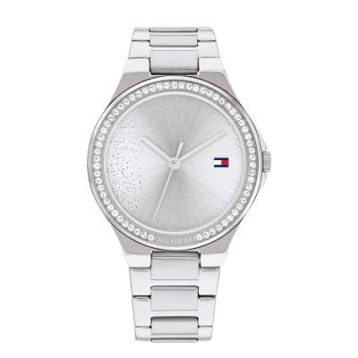 Afbeelding van Tommy Hilfiger TH1782641 Juliette Dames Horloge Mineraalglas Staal Zilverkleurig 36 mm breed Quartz Vouw/Vlindersluiting 3 ATM (spatwater)
