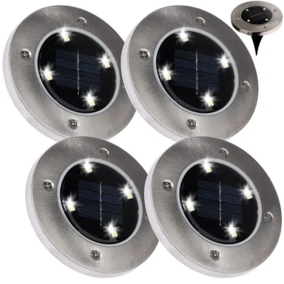 Afbeelding van Solar 4 LED grondspot 0,4 Watt koud wit schemersensor set stuks