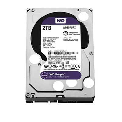 Afbeelding van WD Purple 2 TB harde schijf voor videobewaking Intellipower SATA 6 Gb/s 64MB Cache 3,5 inch WD20PURX