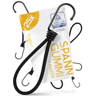 Afbeelding van fuxton® afdekzeilspanner met haken (50x 13cm) voor het vastzetten van afdekzeilen, rubberen spanner spandoeken, netten, spanhaken afdekzeilen