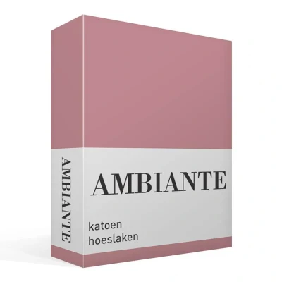 Afbeelding van Ambiante Cotton Uni Hoeslaken Eenpersoons 70x200 cm Pink