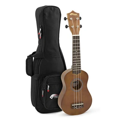 Afbeelding van TIGER UKE12 Natuurlijke Sopraan Ukulele met Gewatteerde Gigbag School Starter Pack