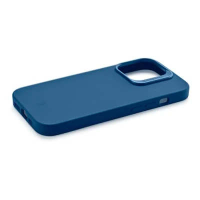Afbeelding van Cellularline Sensation+ voor iPhone 15 Harde siliconenhoes met zacht oppervlak zonder grip effect Beschermde randen, knoppen, camera en aansluitingen Blauw