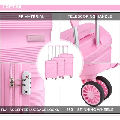 Afbeelding van trolley suitcase Set, Handbagage / Lightweight 4 rolls carry on board luggage cabin travel luggage,