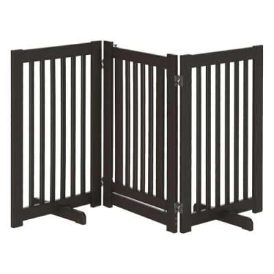 Afbeelding van PawHut Afschermhek voor honden deurafscherming veiligheidshek MDF, D06 047 1
