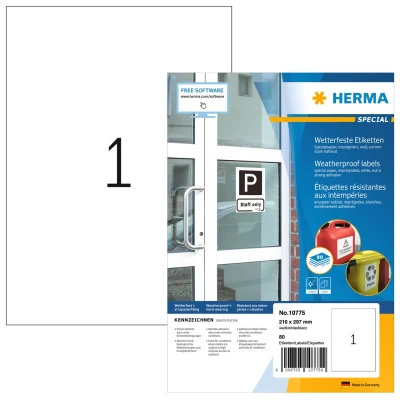 Afbeelding van HERMA 10775 printeretiket Wit Zelfklevend printerlabel