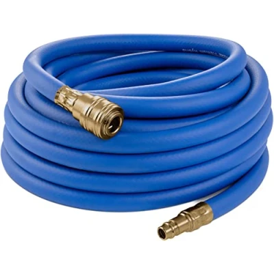 Afbeelding van Poppstar Persluchtslang 10 m (Hybride PVC met Polymeer, Binnendiameter 9,2 mm Messing Koppeling/Snelkoppeling), tot 20 Bar, Blauw