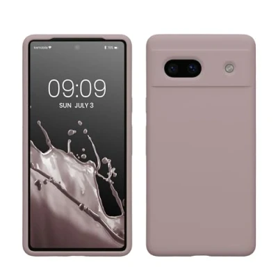 Afbeelding van kwmobile telefoonhoesje geschikt voor Google Pixel 7a Hoesje met siliconen coating Smartphone case in licht oudroze