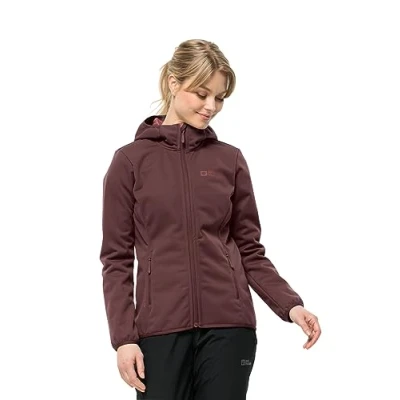 Afbeelding van Jack Wolfskin Windhain Softshelljas, Dames, Maat: XS, Dark maroon
