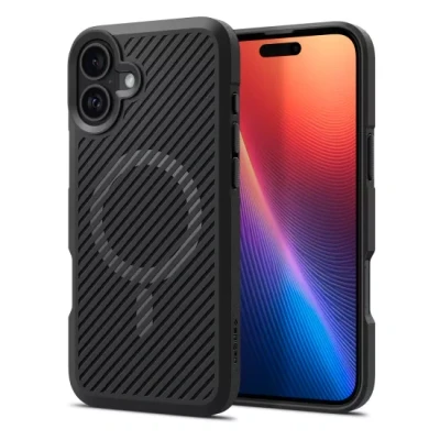 Afbeelding van Spigen Core Armor MagFit Hoesje Geschikt voor Apple iPhone 16 Back Cover Compatibel met MagSafea Militaire Standaard Air Cushion Zwart