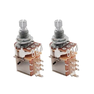 Afbeelding van Musiclily Metric Split Shaft Pots B500K Lineaire Potmeter Push pull voor Elektrische Gitaar of Bas (2 Stuks)