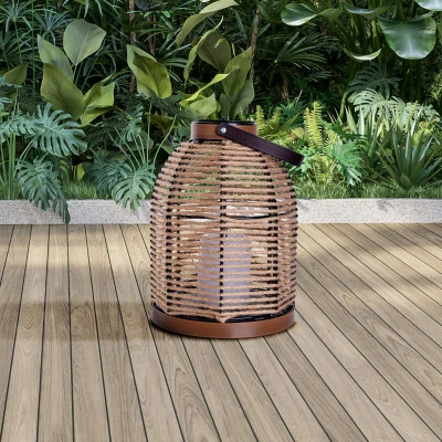 Afbeelding van näve Ledsolarlamp Korbinian Snoerbekleding, handgreep, niet verlichte decoratieve kaars, h: 29 cm (1 stuk)