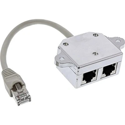 Afbeelding van InLine 69932A tussenstuk voor kabels RJ45 2xRJ45 Zilver