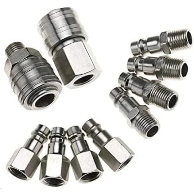Afbeelding van 10 stuks 1/4 inch BSP Euro persluchtkoppeling snelkoppeling voor slangen fittingen koppelingen luchtslang verbindingsstuk steekverbindingen koppelingsstekker luchtleiding slang compressor accessoires