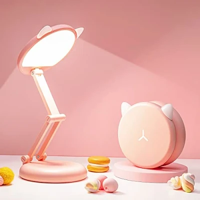 Afbeelding van One Fire bureaulamp voor kinderen, 9 helderheidsniveaus, draadloze batterij, tafellamp, led, opvouwbaar en draagbaar, 3600 mAh, oplaadbare ledlamp, bureaulamp, led