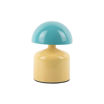 Afbeelding van Leitmotiv Tafellamp Funky Impetu LED Oplaadbaar Zacht Geel Turquoise Blauw 10x10x15cm Nice thingZ