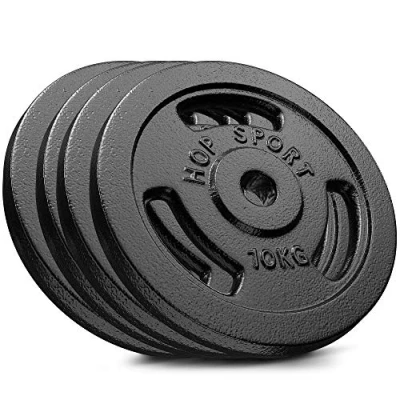 Afbeelding van Hop Sport gewichten set 40 kg naar keuze 4 x 10 kg, halterschijf 30 mm geschikt voor staven met Ø mm, halterschijven een effectieve fitness en krachttraining in je homegym…