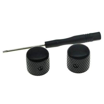 Afbeelding van KAISH Set van 2 Kwaliteit Zwart Metalen Tele Telecaster Gitaar Dome Knoppen Bass Knop met Schroef