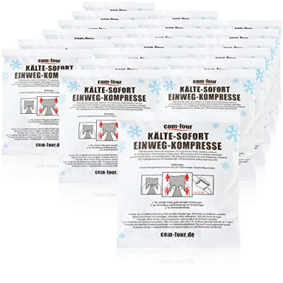 Afbeelding van COM FOUR® 20x wegwerp koud instantkompres voor vouwen 15 x 17 cm, gemaakt van speciaal papier coldpack onmiddellijke koeling, eerste hulp, uitwendig gebruik (20 stuks 15x17cm papier)