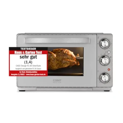 Afbeelding van Caso Mini oven TO 26 SilverStyle met roterend draaispit