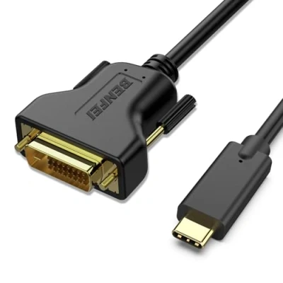Afbeelding van USB C naar DVI kabel 0,9 meter, BENFEI type [Thunderbolt 3] Compatibel voor MacBook Pro 2019/2018/2017, Samsung Galaxy S9/S8, Surface Book 2, Dell XPS 13/15, Pixelbook en meer
