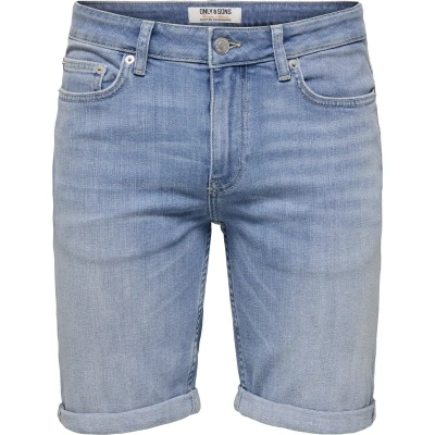 Afbeelding van Only &amp; Sons 2 PACK Jeansshort Medium blue black, Heren, Maat: Small, black